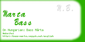 marta bass business card